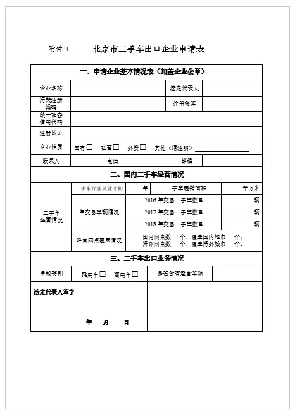 關(guān)于申報北京市二手車出口企業(yè)的通知@chinaadec.com