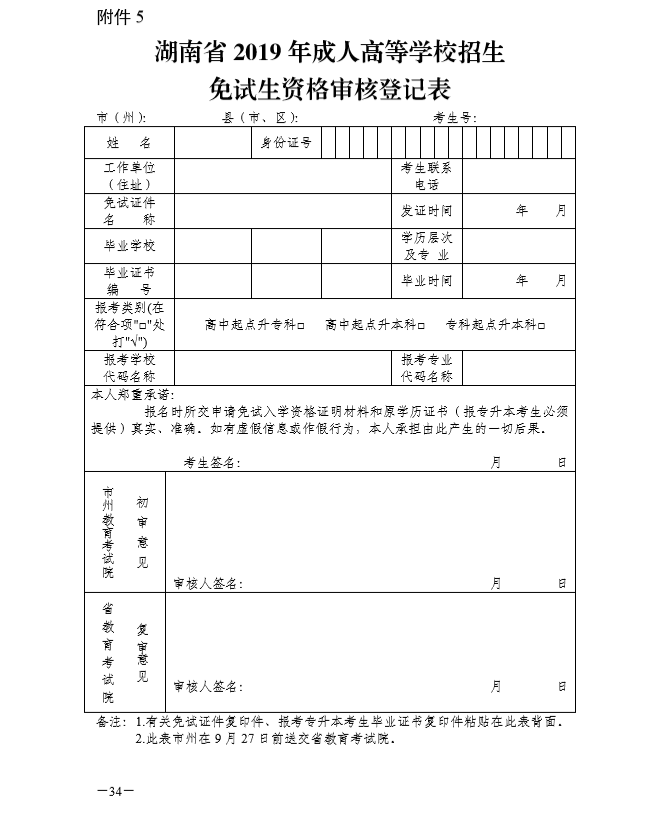 關(guān)于印發(fā)湖南省2019年成人高等學(xué)?？荚囌猩ぷ鲗嵤┺k法的通知@chinaadec